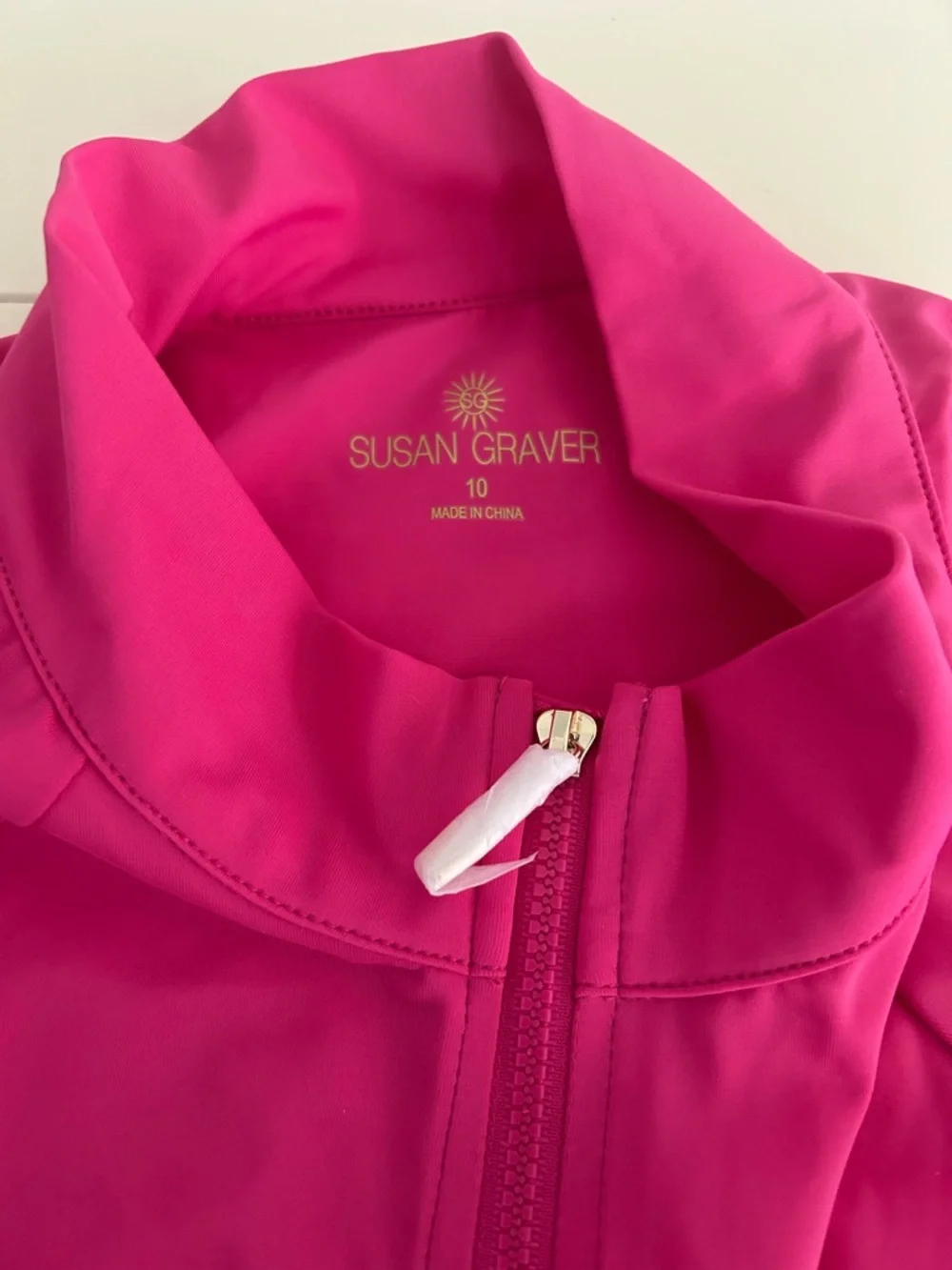 New Susan Graver Soleil Rashguard Pink size 10